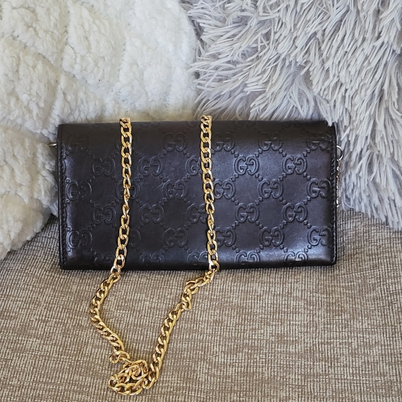 GUCCI Guccissima Margaux Calfskin Long Wallet Chocolate - Picture 2 of 12